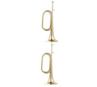 OFFSCH 2pcs Trumpet Bugle for Beginners School Band Instrument Wind Horn for Music Lessons and Practice Sessions