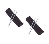 OFFSCH 2pcs Tuning Fork Steel Forks Music Instrument Practical Tone Tuner for Sound Therapy A Storage Bag