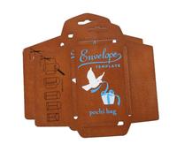 OFFSCH 2pcs Vintage Wooden Envelope Maker Stencil DIY Craft Template for Greeting Cards Invitations Letters Beginner Friendly Reusable Tool for Handmade Envelopes with Classic Design