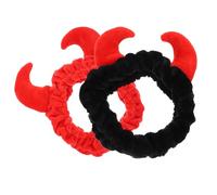 OFFSCH 2pcs Women Elastic Fabric Skincare Headbands with Lovely Horn Shape for Makeup and Yoga, Soft and Skin-friendly Face Wash Headband for Women