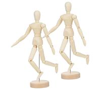 OFFSCH 2pcs Wooden Mannequin Flexible Jointed Drawing Model for Artists Sketching Human Figure Art Aid Movable Peg People Figures for Home Office Decor and Creative Imagination