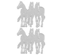 OFFSCH 2pcs Year of The Horse Cutting Dies: Cowboy Animal Metal Embossing Stencils for Scrapbooking - Carbon Steel Die Cut for Chinese New Year Spring Festival