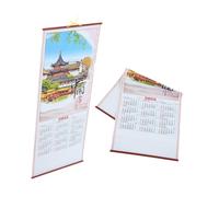OFFSCH 2pcs Year Snake Wall Calendar Traditional Chinese Large Monthly Planner Faux Rattan Design Thick Material Cultural Decor for Home Office