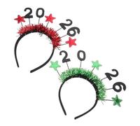 OFFSCH 2pcs Year Star Headbands for Women and Glittery Red Green Party Hair Accessories Lightweight Festive Celebration Decoration with Symbolic Design