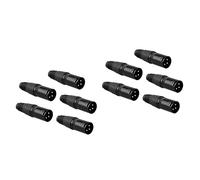 OFFSCH 2sets 3-pin Audio Cable Male Microphone Plug Coiled Connector for Diy Amplifier Sound Equipment Stage Lighting 5pcs*2