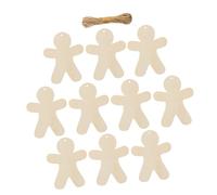 OFFSCH 2sets Gingerbread Wooden Christmas Tree Hanging Pendant Ornament DIY Wood Tag for Xmas Tree Decorations
