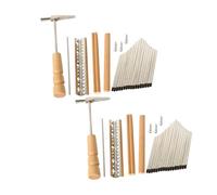 OFFSCH 2sets Kalimba Parts Replacement Kit with Keys Metal Bridge Saddle and Tuning Hammer for Diy Thumb Piano Repair and Suitable for Beginners