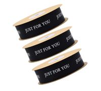 OFFSCH 3 Rolls Elegant Grosgrain Ribbon Black Each for Wedding Flowers Cake Box Ribbon Crafting Hair Bows Bouquet Decoration Party Wrapping Present Packaging