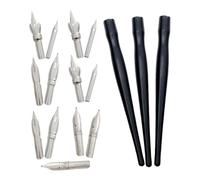 OFFSCH 3 Sets Art Ruling Pens with Ergonomic Grip Comfortable Masking Liquid Holders and Stainless Steel Nib Replacements for Watercolor Painting Artists