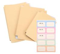 OFFSCH 30 Sheets Self-Adhesive Kraft Paper Book Covers Set with Large, Medium, and Small Sizes for Textbook Protection and Book Binding Wrapping in Brown