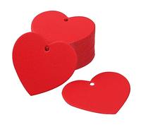 OFFSCH 300Pcs Heart Shaped Paper Tags for Hanging Portable Gift Tags for Valentine's Day Wedding DIY Crafts Candy Box Decoration Blank Red Craft Labels