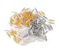 OFFSCH 300PCS Vintage Alloy Plume Pendant Charms for DIY Jewelry Making Long Leaf Tassel Dangle Accessories in Antique Silver Gold Bright Silver for Necklace Earrings Keychain Craft