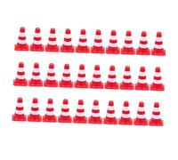 OFFSCH 30pcs Educational Traffic Roadblock Sign with Simulation Road Cones for Learning Traffic Safety and Portable Play Props for DIY Table and Engineering Construction
