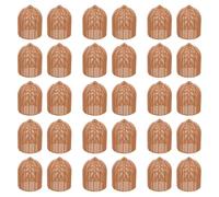 OFFSCH 30pcs Faux Rattan Lamp Shade: Woven Lampshade Replacement - Farmhouse Boho String Light Cover for Kitchen Restaurant Bedroom 2.64x2.32x2.32in