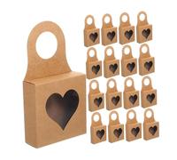 OFFSCH 30pcs Kraft Paper Wine Bottle Box Candy Packaging Present Wrapping Supplies Hanging Boxes Candy Wrapping Supplies Light Brown