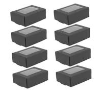 OFFSCH 30pcs Small Black Kraft Paper Soap Boxes with Window, Hollow Handmade Soap Packaging Boxes for Jewelry Display and Wrapping