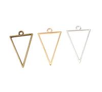 OFFSCH 30pcs Triangle Alloy Pendants DIY Jewelry Making Charms for Necklace Bracelet Antique Silver Golden Mixed Color Hollow Frame Accessories Durable Craft Supplies