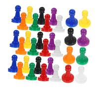 OFFSCH 32pcs Colorful Plastic Pawn Chess Pieces Set Red Yellow Blue Green Black White Purple Orange Game Accessories for Board Games and Parties