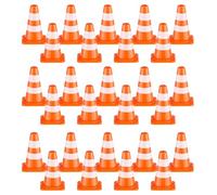 OFFSCH 35pcs Mini Plastic Traffic Cones for Vivid Orange Road Cone Signs Training Roadblock for Traffic Safety Education Color Recognition and Interactive Play at Home Classroom