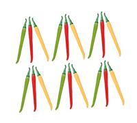 OFFSCH 36pcs Chili Shaped Gel Ink Pens Leakproof Vegetable Pens for Office School Students Realistic Red Green Yellow Chili Design Playful Cute Decorative Writing Accessories Gift