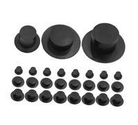 OFFSCH 36pcs Mini Formal Top Hats for Crafts DIY Doll Accessories Small, Medium, Large Miniature Hats Bulk Set 23x16mm, 37x10mm, 41x19mm for Snowmen and Doll Decoration