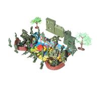 OFFSCH 37pcs Military Model DIY Sand Table Scene with Soldiers Tanks Aircraft Flags for Imaginative Play and Learning