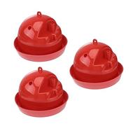 OFFSCH 3pcs Automatic Drinkers for Poultry Water Feeders for Chickens Ducks and Geese Convenient Water Bowls for Small Birds Durable Farming Supplies Red