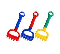 OFFSCH 3pcs Beach Sand Set for Ages 1-3 - Plastic Sand Rakes in Yellow, Red, Blue - Lightweight Outdoor Beach for Boys