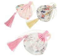 OFFSCH 3pcs Chinese Style Empty Scent Bags with Tassels Drawstring Sachet Container for Hanfu Clothing Accessory Lightweight Decorative Pendant Bags with Traditional Patterns Practical