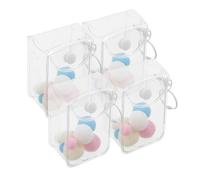 OFFSCH 3pcs Clear Mini Figure Display Bags Small Collectible Doll Organizer with Acrylic Chain and PVC Material Portable Carrying Case for Doll Collectors