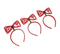 OFFSCH 3pcs Football Head Boppers Bopper Headbands Red Felt and Plastic Bow Shaped Lightweight Hair Band for Teen, Festivals and Photo Props