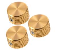OFFSCH 3pcs Gold Aluminum Alloy Rotary Potentiometer Knobs for Electric Guitar Bass and Keyboard Volume Control Replacement Solid Metal Construction Easy Install Audio Controller Caps