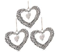 OFFSCH 3pcs Heart Craft Hanging Rustic Garland Vine Garland Grapevine Christmas Wicker Wreath Heart Wreath Rustic Wicker Christmas Rattan Door Heart Porch