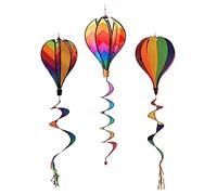 OFFSCH 3Pcs Hot Air Balloon Wind Spinners Decorative Windmills for Garden Outdoor Decor Vibrant Twisting Decorations