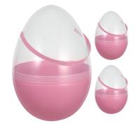 OFFSCH 3pcs Large Plastic Easter Egg with Handle, 25cm Openable Pink PP | Outdoor Games and Easter Egg Hunt, Lightweight Portable Design, Festive Oval Shape