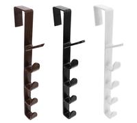 OFFSCH 3pcs Over Door Hook Hangers with Hooks Each Abs Multi-Functional Coat and Towel Rack for Kitchen Bathroom Bedroom Office Space-Saving Door Back Storage Organizer