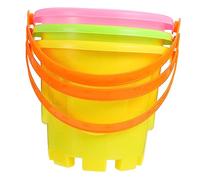OFFSCH 3pcs Plastic Beach Buckets Sand Lightweight Mini Buckets for Outdoor Park Playground Fun Random Color