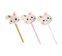 OFFSCH 3pcs Plush Bunny Ballpoint Pens with Orange, Pink, White Barrel Soft Stuffed Rabbit Dolls Multi-function Writing Pens for Students Office and Home Use
