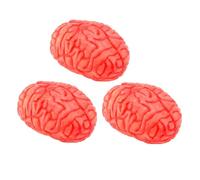 OFFSCH 3pcs Realistic Vinyl Human Brain Props Halloween Simulation Brains Tabletop Decor Scary Organ Model for Teaching and Halloween Party Supplies