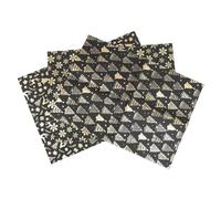 OFFSCH 3pcs Snow Flake Wrapping Paper Christmas Tree Snowflake Deer Glitter Design Black Snowflake Wrapping Paper Foil Gold