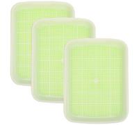 OFFSCH 3pcs Soilless Hydroponic Nursery Trays for Germination, Plastic Garden Seedling Starter Trays for Indoor Plant Growing and Sprouts Cultivation