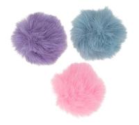 OFFSCH 3pcs Windproof Lapel Microphone Cover Set for 0.5-1.2cm Lavalier Mics, Furry Outdoor Microphone Windscreen Protective Covers in Purple, Light Sky, and Pink for Streaming