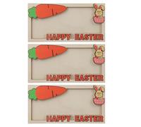 OFFSCH 3pcs Wood Easter Money Holder - Cash Holder Envelope - Wallet Present with Rabbit Carrot Charm - Card Box for Spring Themed Decoration - Easter Party Favor 7.1x3.5x0.4Inch