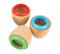 OFFSCH 3pcs Wood Kaleidoscope for Educational Fun Rotating Colorful Patterns Birthday Party Favors Promote Hand-eye Coordination and Intellectual Development Random Color