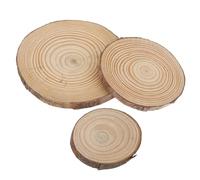 OFFSCH 3pcs Wooden Home Cup Coasters Beige round Mats Prevent Table from Scalding Will Not Fade Creative Wooden Placemats for Bar and Place Mat Use