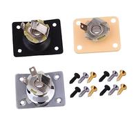 OFFSCH 3sets Bass Connection for Electric Guitar Square Outlet Socket Fittings for Instrument Accessory for Electric Bass Guitars and Accessories Random Style