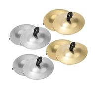OFFSCH 4 Pair Mini Finger Cymbals for Adults Belly Dancing Rhythm Maker Musical Instrument for Dance Performances Parties Practice with Gold and Silver Tone