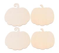 OFFSCH 4 Pcs Halloween Wooden Pumpkin Boards for DIY Painting Unfinished Wood Color Chips for Hanging Creative Educational Craft Decorations for Autumn and Holiday Parties