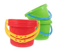 OFFSCH 4 Pcs Plastic Beach Pail Mini Sand Tool Buckets for Lightweight Water for Kindergarten and Outdoor Fun Blue Red Yellow Random Color