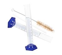 OFFSCH 4 Pcs Thick Glass Graduated Measuring Cylinders with Stable Round Base Scale for Accurate Liquid Measurement High Heat Resistant Laboratory Cylinders with Cleaning Brush and Drip